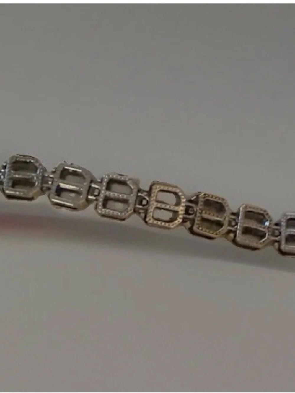 Silver Tone Clear Round Crystal Tennis Bracelet Prong Set Box Clasp